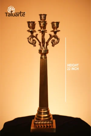 5 Lites Candle Stand - Gold