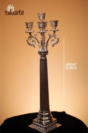 5 Lites Candle Stand - Silver