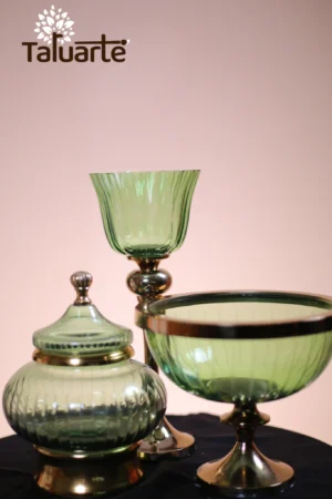 Green Glass Set