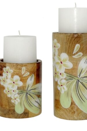 PLUMERIA PILLAR STAND /NATURAL FINISH